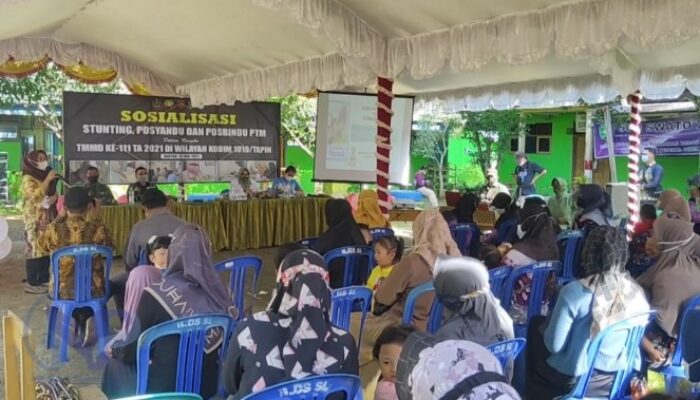 Sasar Masyarakat Desa, Satgas TMMD dan Persit Kodim 1010 Tapin Sosialisasi Stunting