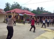 Polsek Awayan Ajak Masyarakat Tingkatkan Imun Dengan Berolahraga