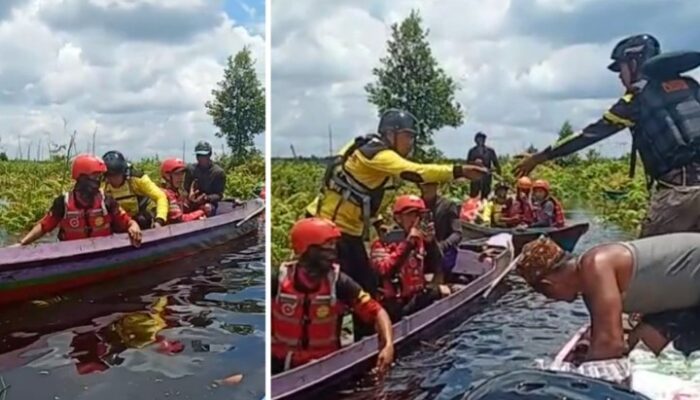 Baru Tiba, Tim Relawan Tapin dan HSS Langsung Sisir Wilayah Terisolir Banjir di Kalteng
