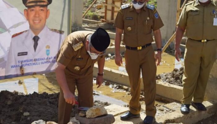Letakkan Batu Pertama, Gedung Perpustakaan Megah di HSS Mulai Dibangun