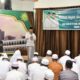 Bupati HSS, Achmad Fikry memberikan sambutan di acara salat hajat dan doa bersama dalam rangka menyambut Hari Jadi ke-72 Kabupaten HSS.