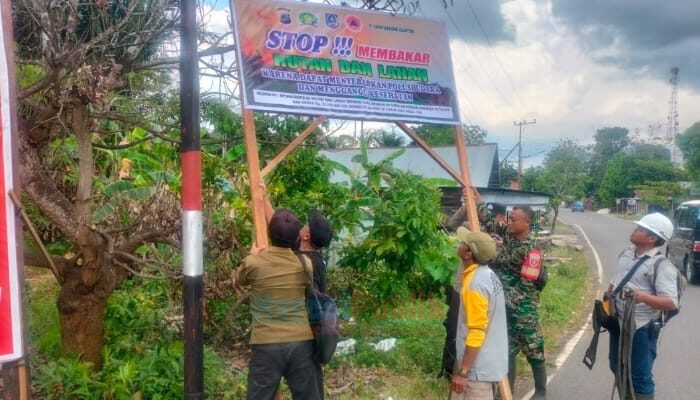 Koramil Simpur HSS Ajak Perusahaan Swasta Buat Imbauan Pencegahan Karhutla