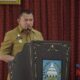 Pj Bupati HSS, Hermansyah menyampaikan tanggapan eksekutif atas pandangan fraksi DPRD dalam rapat paripurna.
