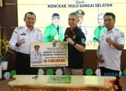 Tingkatkan Prestasi Olahraga, Pemkab HSS Salurkan Dana Hibah Kepada KONI HSS