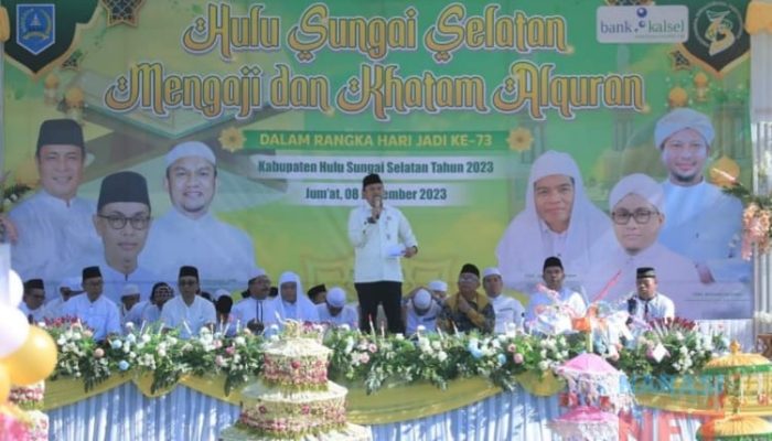 Tanamkan Cinta Al-Quran, Pemkab HSS Gelar Mengaji dan Khatam Bersama Ribuan Pelajar