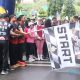 Kapolres HSS, AKBP Leo Martin Pasaribu bersama Forkopimda mengibarkan bendera start Fun Walk 5-Pi dalam rangka memeriahkan HUT ke-78 Bhayangkara tahun 2024.