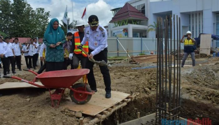 Pj Bupati HSS Letakkan Batu Pertama Pembangunan Gedung Depo Arsip
