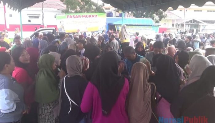 Gara-Gara Pasar Murah, Ratusan Warga Serbu Lokasi Penutupan TMMD Ke-120 Kodim 1001/HSU
