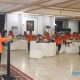 Pj Bupati HSS, Hermansyah memberikan sambutan pada saat silaturahmi bersama personil BPBD.
