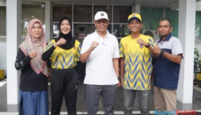 Dua Atlet Sepeda PON XXI Aceh-Sumut Pamit Dengan Sekda HSS