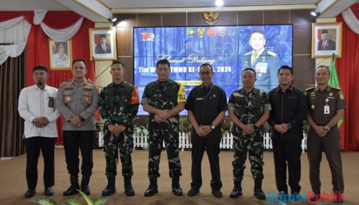 Wakili Pj Bupati Endri, Sekda HSS Sambut Kedatangan Tim Wasev TMMD Ke-121