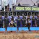 Foto bersama Pj Bupati Tapin, Muhammad Syarifuddin dengan peserta Kejuaraan Motocross Open 2024 dan Aufar MX337 Grasstrack. (Foto : Prokopim Tapin)