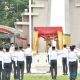Pj Bupati HSS, Endri saat memimpin upacara peringatan HSN Tahun 2024, di Lapangan Lambung Mangkurat Kandangan. (Foto : Prokopim HSS)
