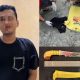 MSR (27) pelaku pembunuhan di Tapin beserta barang bukti yang berhasil diamankan pihak kepolisian. (Foto : Humas Polres Tapin)