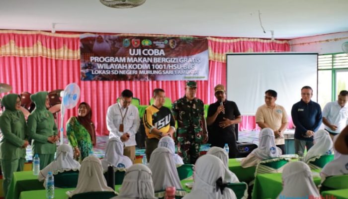 Pj Bupati Zakly Asswan Apresiasi Uji Coba Pemberian Makan Bergizi Kodim 1001/HSU-BLG