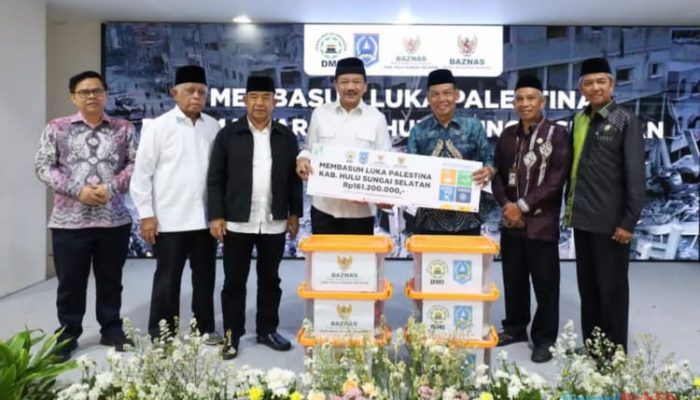 Peduli Palestina, Wabup HSS Salurkan Donasi Infaq dan Sedekah ke Baznas RI dan DMI Pusat