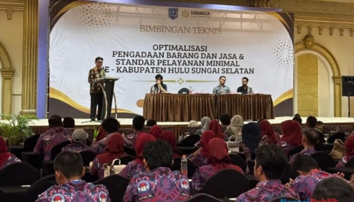 Perkuat Kapasitas Aparatur Desa, Pemkab HSS Gelar Bimtek Optimalisasi Pengadaan Barang Jasa dan SPM