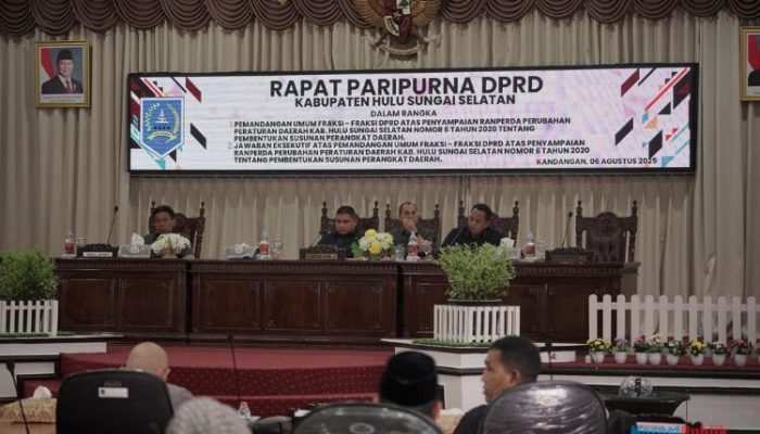 DPRD HSS Gelar Rapat Paripurna Bahas Raperda Perubahan Perda Nomor 6 Tahun 2020