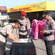 Kapolres HSU, AKBP Agus Nuryanto memimpin upacara serah terima jabatan. (Foto : Humas Polres HSU)