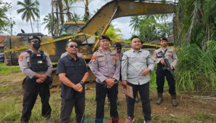 PETI Terciduk di HSS, Pamobvit Polda Kalsel dan Satgas PETI PT AGM Amankan Eksavator Galian C