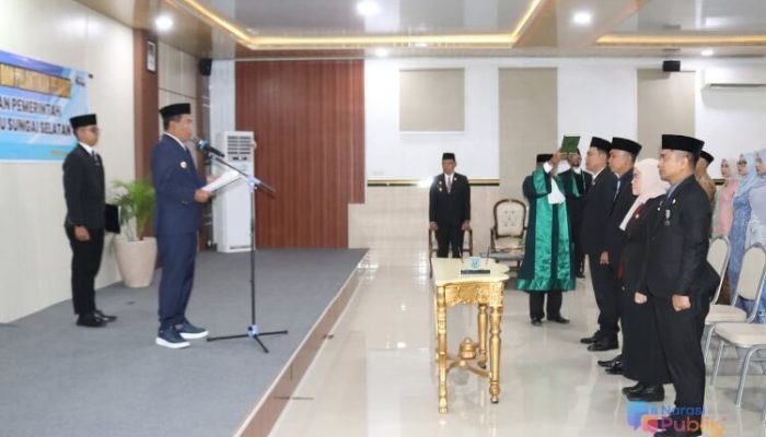 Lantik Empat Pejabat Tinggi Pratama, Bupati HSS Tekankan Integritas