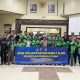 Foto bersama jajaran Satlantas Polres HSU dengan komunitas ojol di Kabupaten HSU. (Dok. Istimewa)