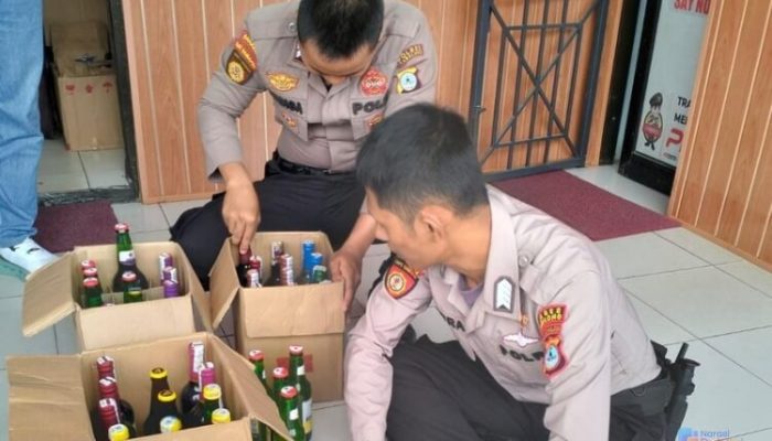 Polres Tabalong Amankan Dua Penjual dan Ratusan Botol Miras Ilegal di Mabu’un