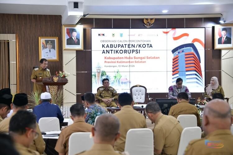 Bupati HSS H. Syafrudin Noor membuka kegiatan Observasi Calon Percontohan Kabupaten/Kota Antikorupsi Tahun 2026. (Dok. Istimewa)