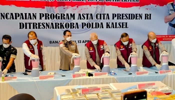Polda Kalsel Musnahkan 75,2 Kg Sabu dan Belasan Ribu Ekstasi Hasil Ungkap Kasus Narkoba