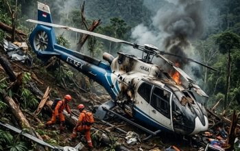 Helikopter jatuh. (Dok. Ilustrasi)
