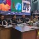 Waka Polres HSS, Kompol Riswiadi didampingi Kabag Ops Kompol Achmad Jarkasi, Kasat Reskrim Iptu Felly Manurung, Kasi Humas AKP Purwadi, dan Kapolsek Kandangan Kota AKP Cahyo Sugiono memaparkan hasil ungkap kasus. (Dok. Narasi Publik)