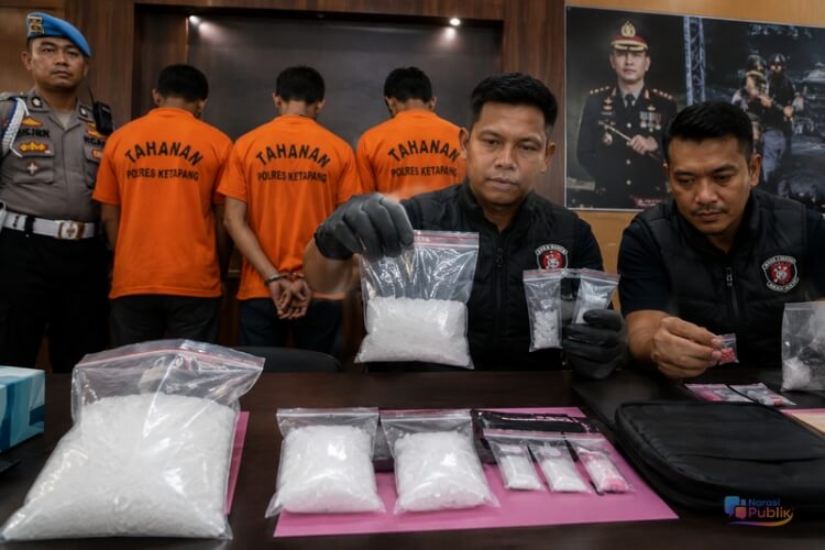 Tiga Oknum Polisi di Ketapang Diduga Terlibat Peredaran Sabu Ratusan Gram. (Dok. Ilustrasi AI)