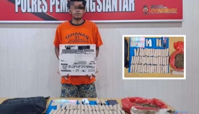 Pemuda di Pematangsiantar Ditangkap Polisi Bersama Puluhan Paket Ganja