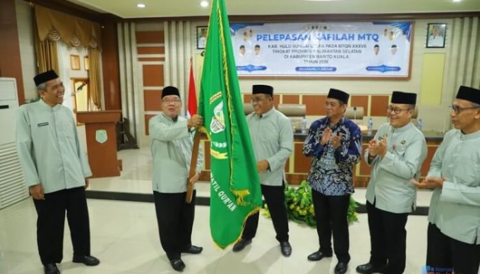 Bupati HSU Resmi Berangkatkan 116 Kafilah MTQ Tingkat Kalsel 2026