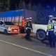 Personel Satlantas Polres HSU saat patroli malam di Amuntai, dengan sasaran penggunaan lampu strobo pada kendaraan pribadi dan pelanggaran lalu lintas lainnya. (Dok: Istimewa)