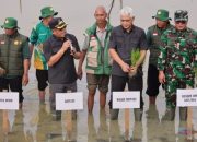 Tanam Padi di Manarap Hulu, Bupati HSU Janji Dukung Alsintan Petani