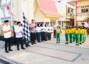 Semarak HUT Ke-81 RI, Bupati HSU Lepas Lomba Gerak Jalan SD Se-Kabupaten