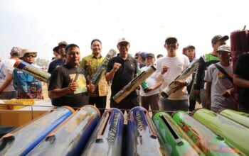 Sekda HSS Muhammad Noor saat menghadiri kegiatan Badandang 2026 di Desa Panjampang Bahagia, Kecamatan Simpur. (Dok: Istimewa)
