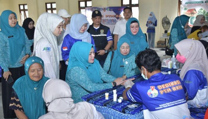 Dukung Kesehatan dan Ekonomi Warga, Ketua TP PKK HSS Tinjau IVA Test dan Pasar Murah