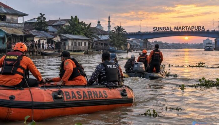 Asik Mandi Bersama Teman, Bocah di Banjarmasin Hilang Terseret Arus Sungai Martapura