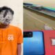Tersangka SLM beserta barang bukti diamankan jajaran Polsek Daha Selatan Polres HSS usai transaksi narkoba di tengah sungai. (Dok: Istimewa)