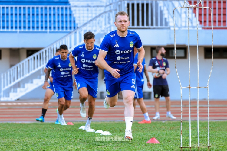 Pemain PSIM Yogyakarta melakukan sesi latihan jelang menghadapi Bhayangkara Presisi Lampung FC. (Dok: Istimewa)