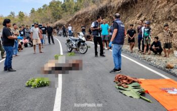 TKP korban meninggal dunia di kawasan Jalan Menara Sirang, Desa Awang Bangkal Barat, Kecamatan Karang Intan. (Dok: Humas Polres Banjar)