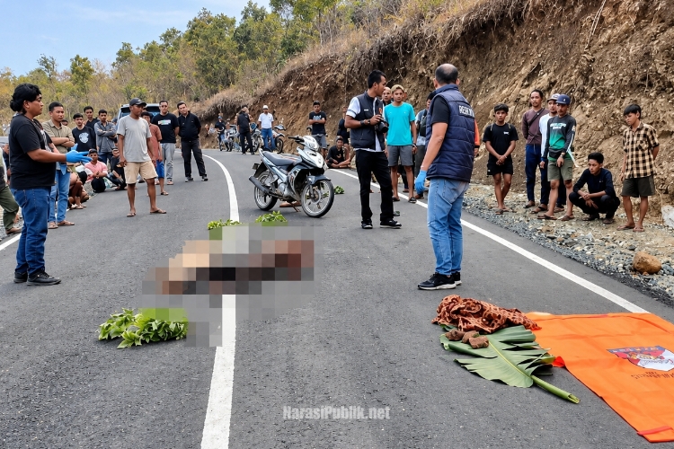 TKP korban meninggal dunia di kawasan Jalan Menara Sirang, Desa Awang Bangkal Barat, Kecamatan Karang Intan. (Dok: Humas Polres Banjar)
