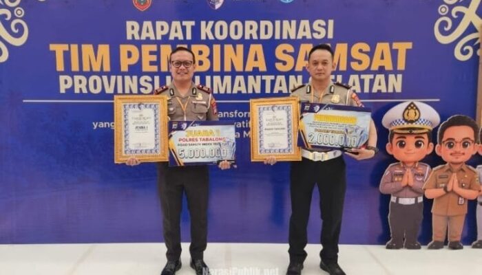 Borong Dua Penghargaan Polda Kalsel, Satlantas Polres Tabalong Ukir Prestasi