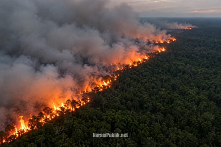 Kebakaran di Taman Nasional Tanjung Puting. (Dok: Ilustrasi)