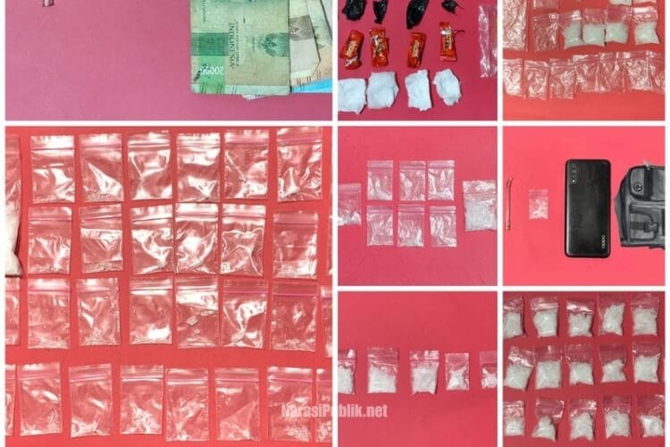 Sejumlah barang bukti yang berhasil disita jajaran Polres Tabalong dalam Operasi Sarang Narkoba. (Dok: Polres Tabalong)