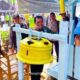 Bupati HSS Syafrudin Noor meninjau Poskamling di Desa Pisangan Getek, Kelurahan Kandangan Barat. (Dok: Istimewa)