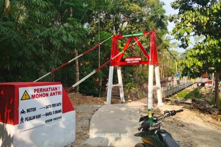 Salah satu Jembatan Garuda yang telah rampung dikerjakan oleh Kodim 1003/HSS. (Dok: Istimewa)