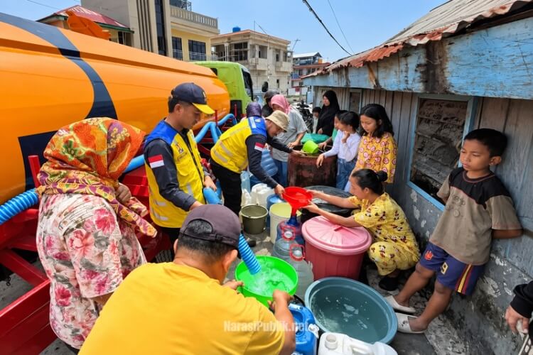Atasi Dampak Kekeringan, 16 Ribu Liter Air Bersih Disalurkan Satgas BPBPK Kaltara. (Dok: Istimewa)